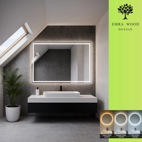 Lustro prostokątne z podświetleniem - EMI LED